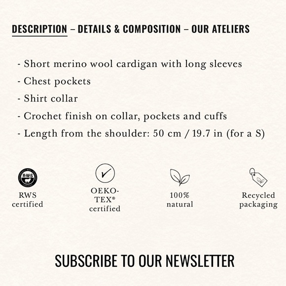 Sezane Betty Cardigan in Black & White - Picture 7 of 7